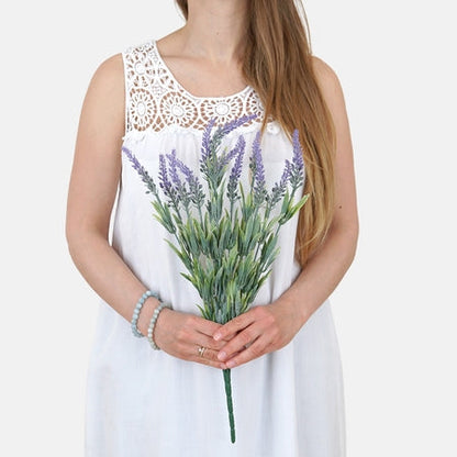 Laventeli x 12 tekokukkakimppu violetti