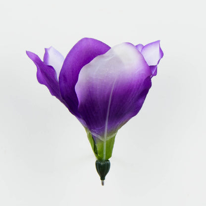Liila/vihreä amaryllis – tekokukkapää, satiini, 13 cm, 12 kpl