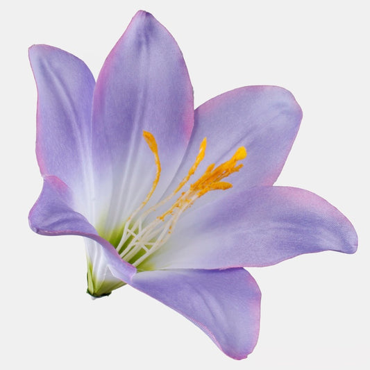 Satiini lilja Lila/kerma vaaleanpunaisella reunalla - Tekokukat.fi