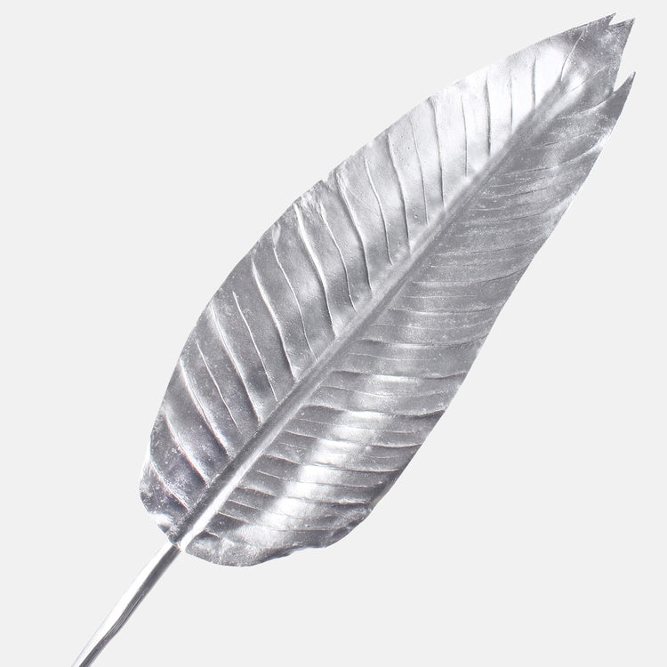 Metallinen banaanipuun lehti hopea - Tekokukat.fi