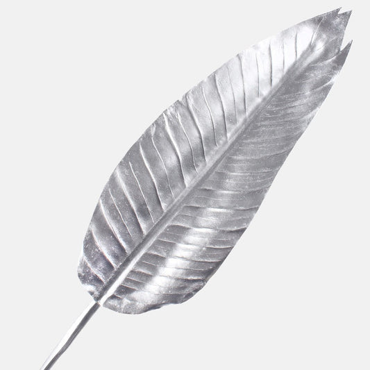 Metallinen banaanipuun lehti hopea - Tekokukat.fi