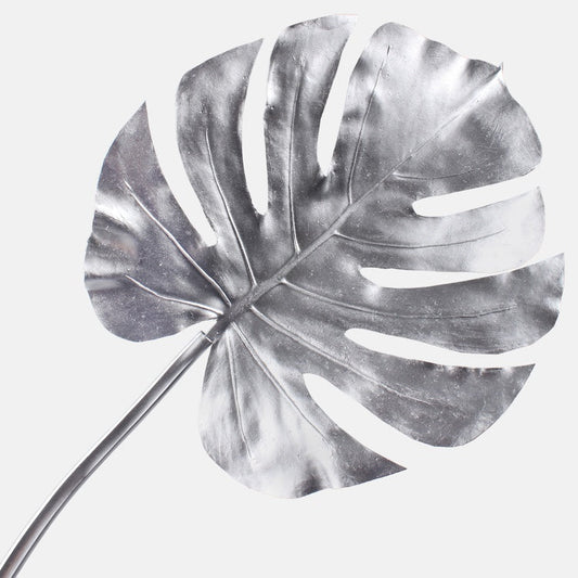 Metallinen monsteran lehti hopea - Tekokukat.fi