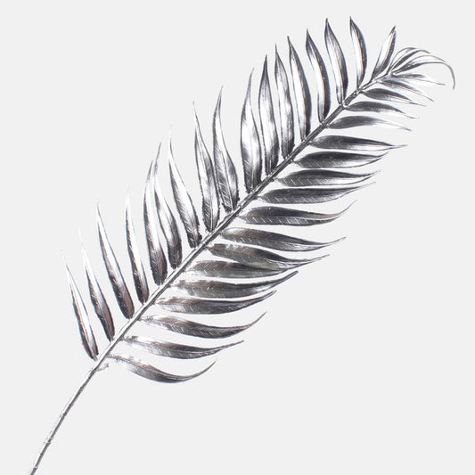 Metallinen palmunlehti hopea 6 - Tekokukat.fi