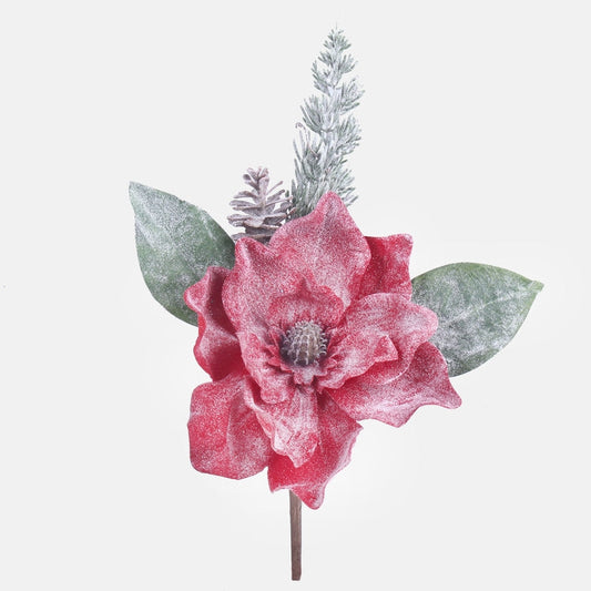 Himmeä magnolia tekokukka punainen - Tekokukat.fi