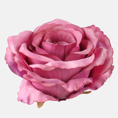 Malvanvärinen tekoruusun kukkapää, 12 cm