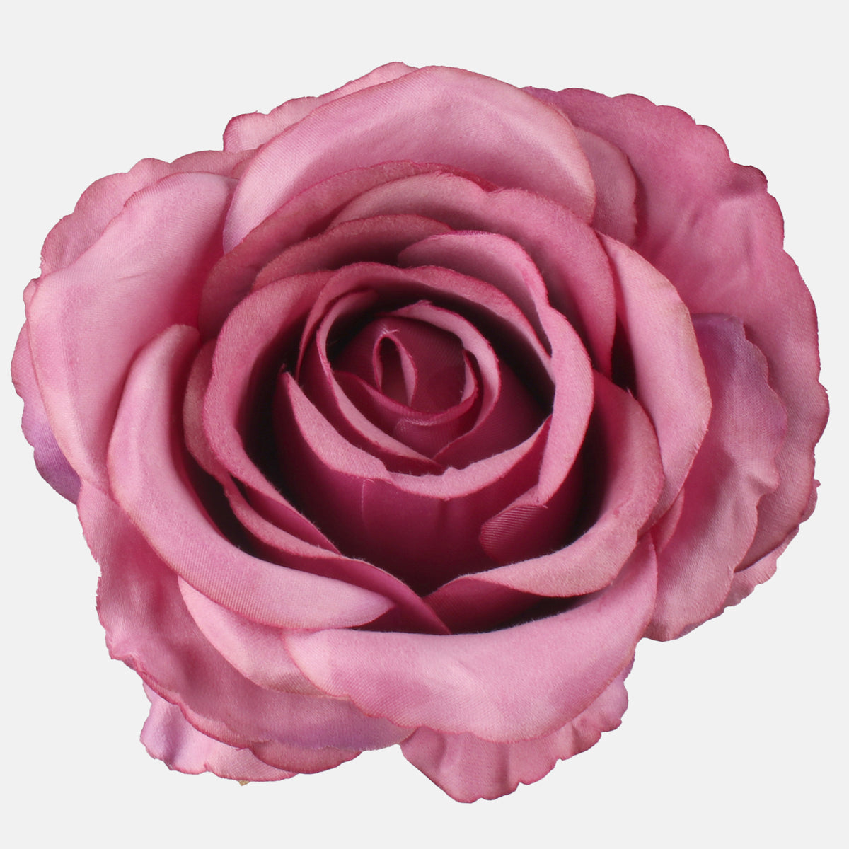 Malvanvärinen tekoruusun kukkapää, 12 cm