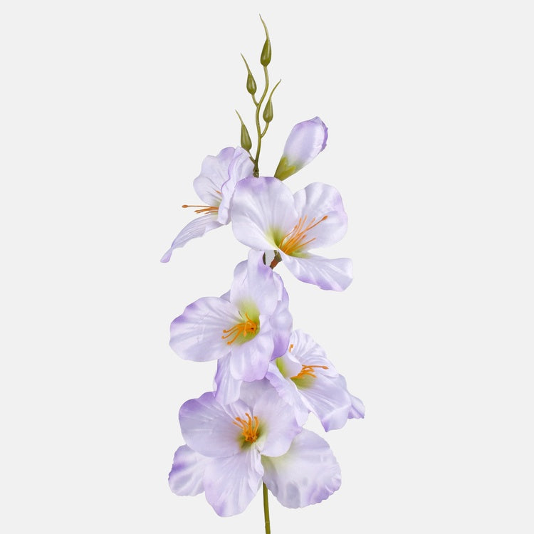 Satiinigladiolus tekokukka vaalea lila/vihreä keskusta - Tekokukat.fi