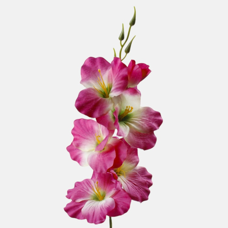 Satiini gladiolus tekokukka viininpunainen-kermanvärinen 55 cm - Tekokukat