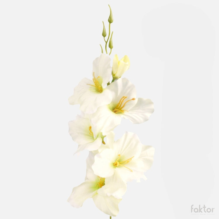Gladiolus satiini tekokukka kermanvärinen/vaaleankeltainen/vihreä - Tekokukat.fi