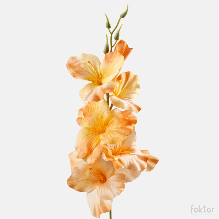 Hellorangefarbene Satin-Gladiole, künstlich, 55 cm