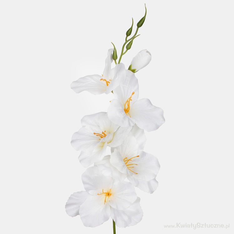 Gladiolus satiini tekokukka kermanvärinen/keltainen keskus - Tekokukat.fi