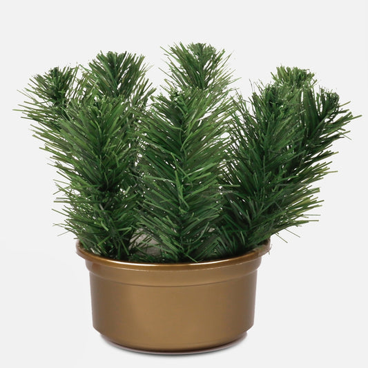 Kukkaruukku sementtitäytteellä Kulta - Tekokukat.fi