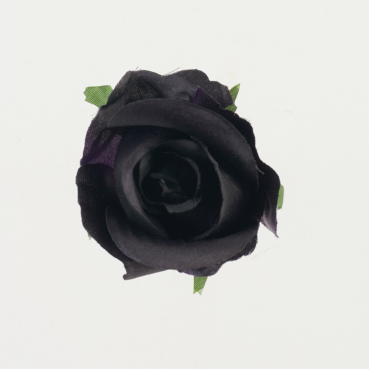 Musta/violetti tekoruusun kukkapää, satiini, 9 cm, 12 kpl