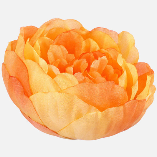 Oranssi tekopionin kukkapää, 8 cm