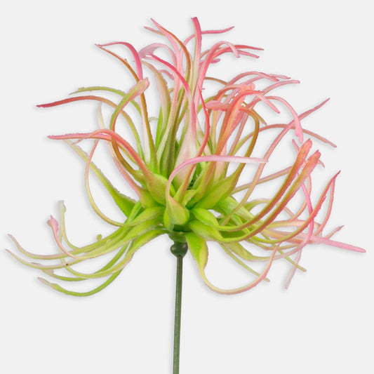 Koristeohdake tekokukka pinkki/vihreä - Tekokukat.fi