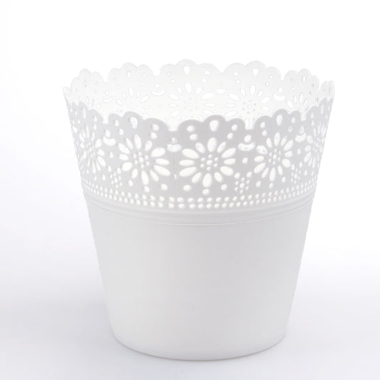 Pieni Karina ruukun kansi Valkoinen - Tekokukat.fi