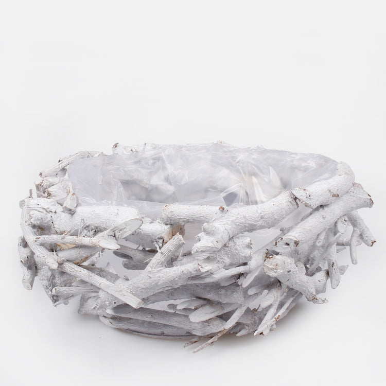 Karkea luonnonkranssi 30 cm Valkoinen - Tekokukat.fi