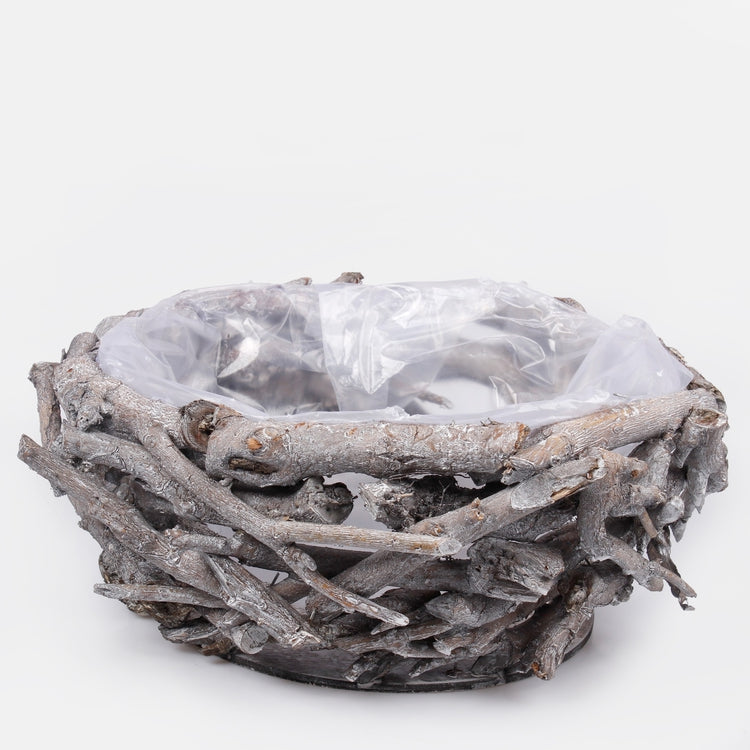 Karkea luonnonkranssi 30 cm Harmaa - Tekokukat.fi