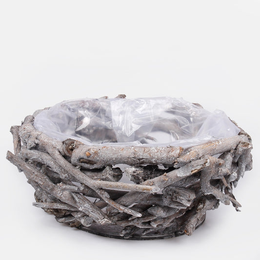 Karkea luonnonkranssi 30 cm Harmaa - Tekokukat.fi