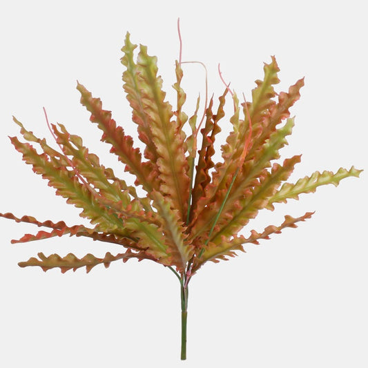 Saniainen oranssi/syksynvihreä - Tekokukat.fi