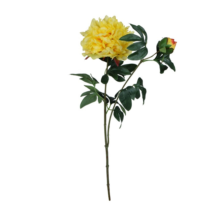 Pioni tekokukka keltainen - Tekokukat.fi