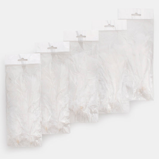 Höyhenet langalla (1 pakkaus x 5 pussia) Valkoinen - Tekokukat.fi