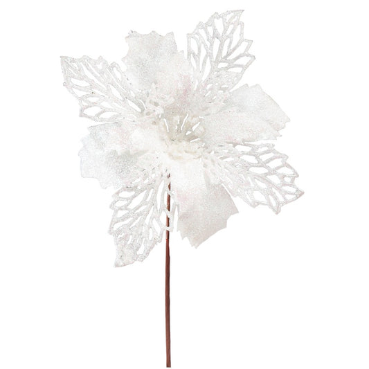 Kimaltava joulutähti huipulla Valkoinen - Tekokukat.fi