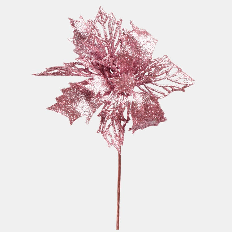 Kimaltava joulutähti huipulla Vaaleanpunainen - Tekokukat.fi