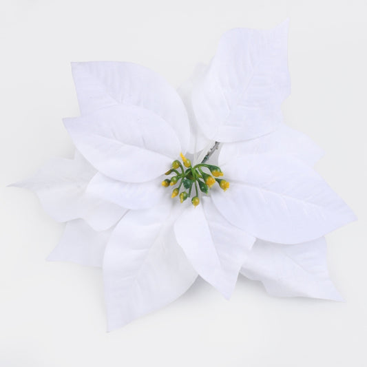 Velvet joulutähti klipsissä Valkoinen - Tekokukat.fi