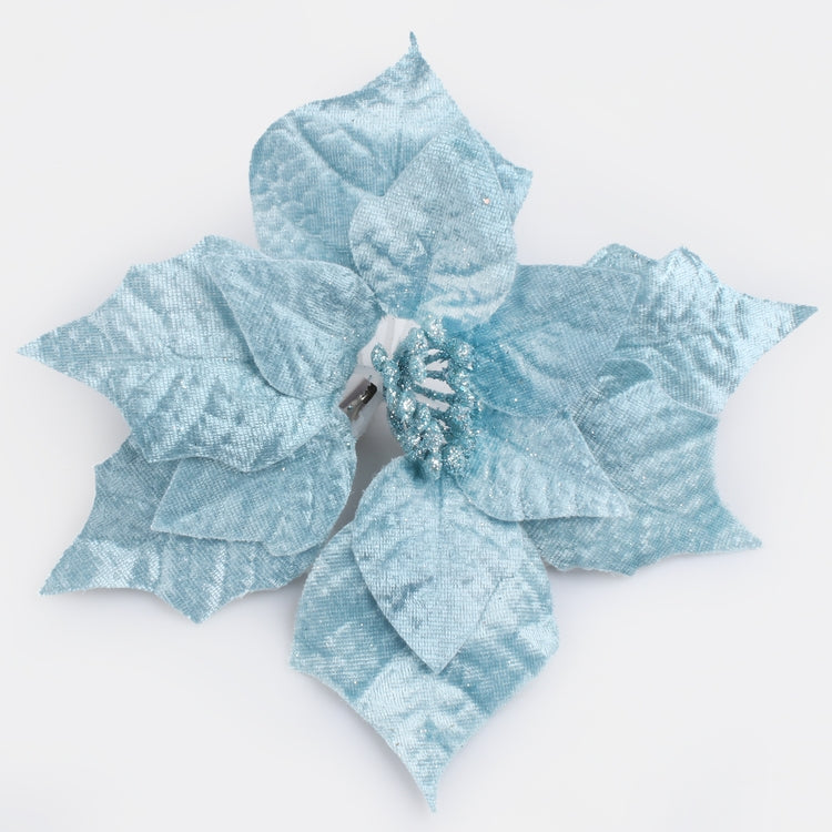 Velvet joulutähti klipsissä Luutnantti Blue - Tekokukat.fi