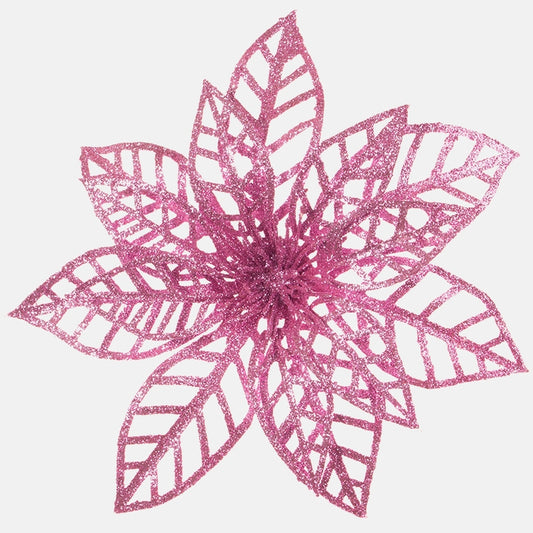 Joulutähti glitterillä Violetti - Tekokukat.fi