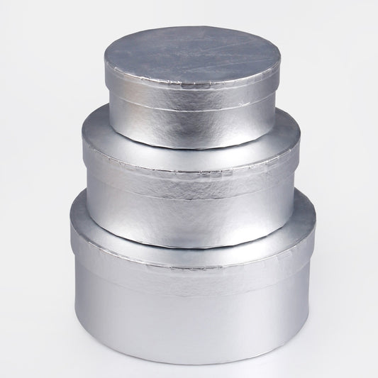 Koristelaatikko x 3 kpl Hopea - Tekokukat.fi