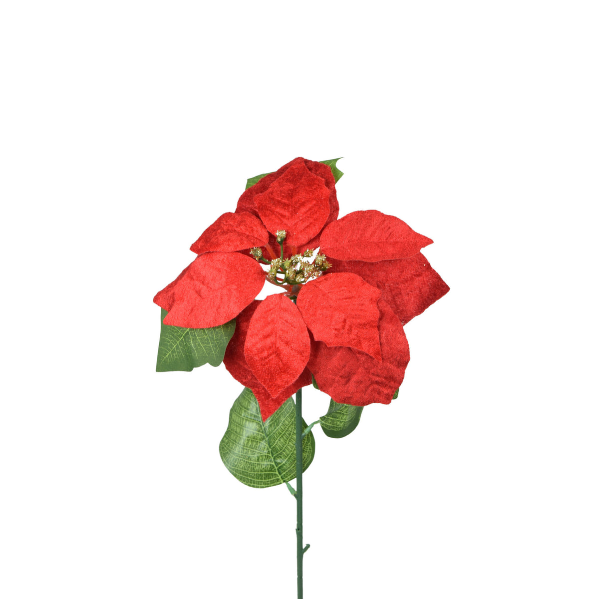 Punainen joulutähti – tekokukka, sametti, 65 cm