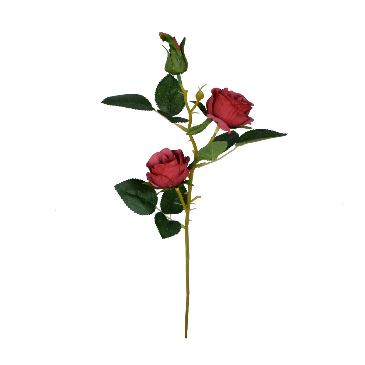 Punainen tekoruusun kukkavarsi, 53 cm