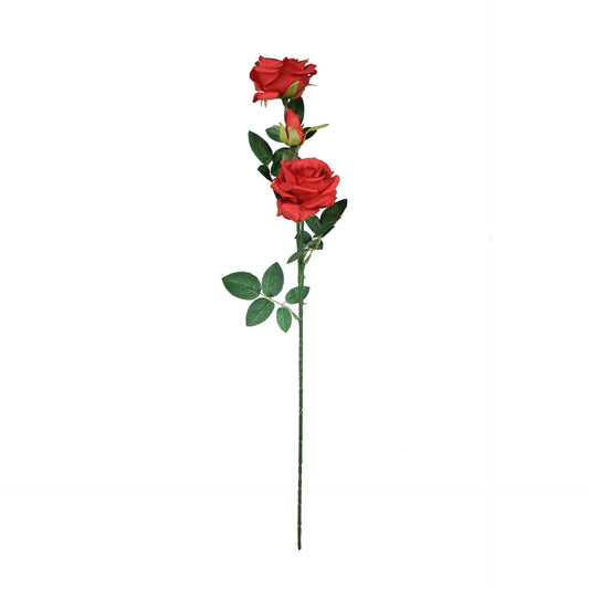 Punainen tekoruusun kukkavarsi, 59 cm