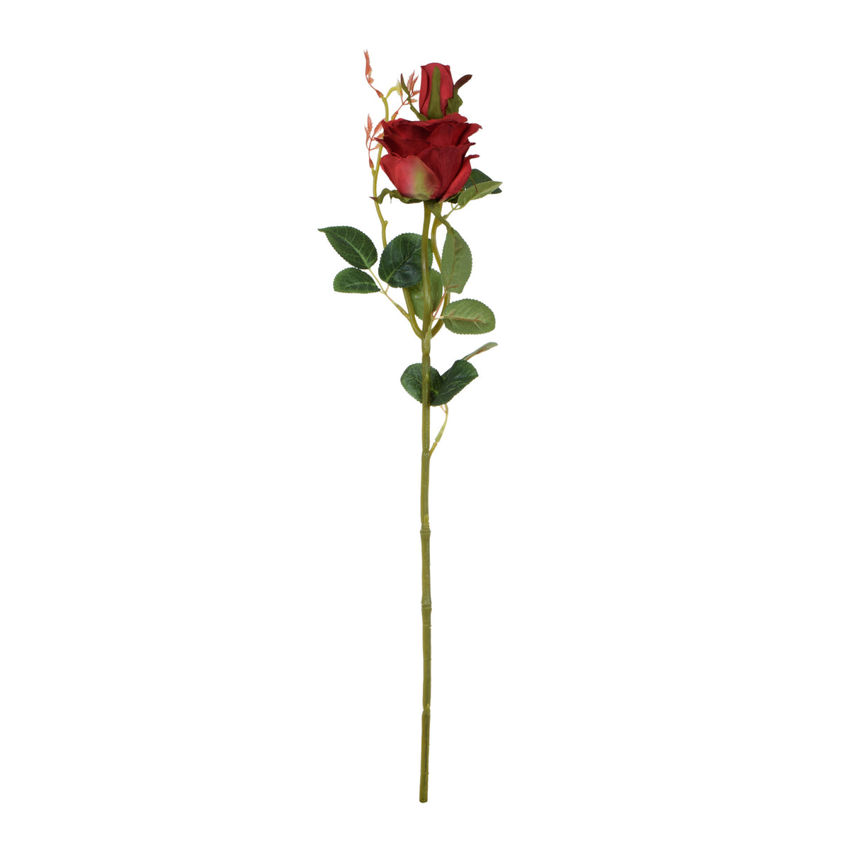 Punainen tekoruusun kukkavarsi, 65 cm