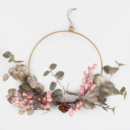 Kranssi marjoilla ja eukalypuksella 25cm - Tekokukat.fi