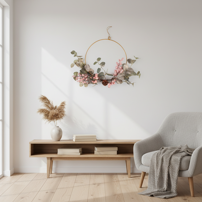 Kranssi marjoilla ja eukalypuksella 25cm - Tekokukat.fi