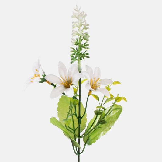 Kenttävihreä tekokukka valkoinen - Tekokukat.fi