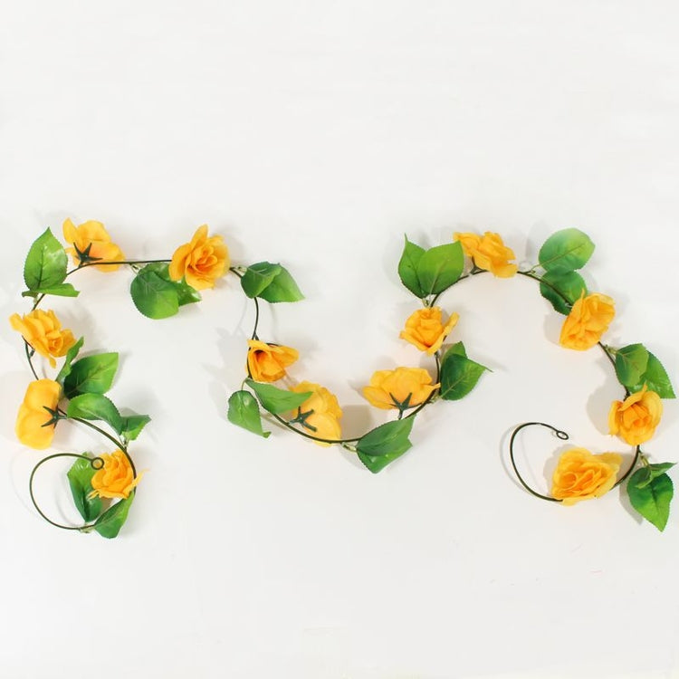 Ruusu - seppele Keltainen - Tekokukat.fi