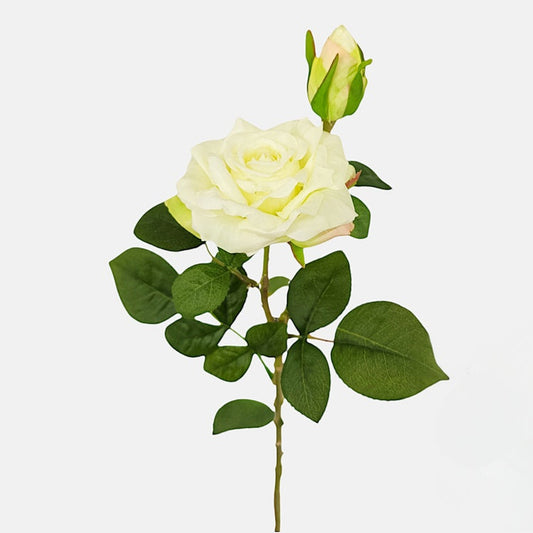 Kuminen ruusu silmulla tekokukka kerma - Tekokukat.fi