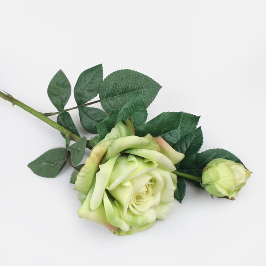 Kuminen ruusu tekokukka vaaleanvihreä - Tekokukat.fi