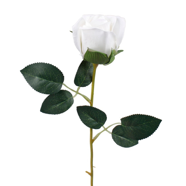 Velvet ruusunppu tekokukka puhdas valkoinen - Tekokukat.fi