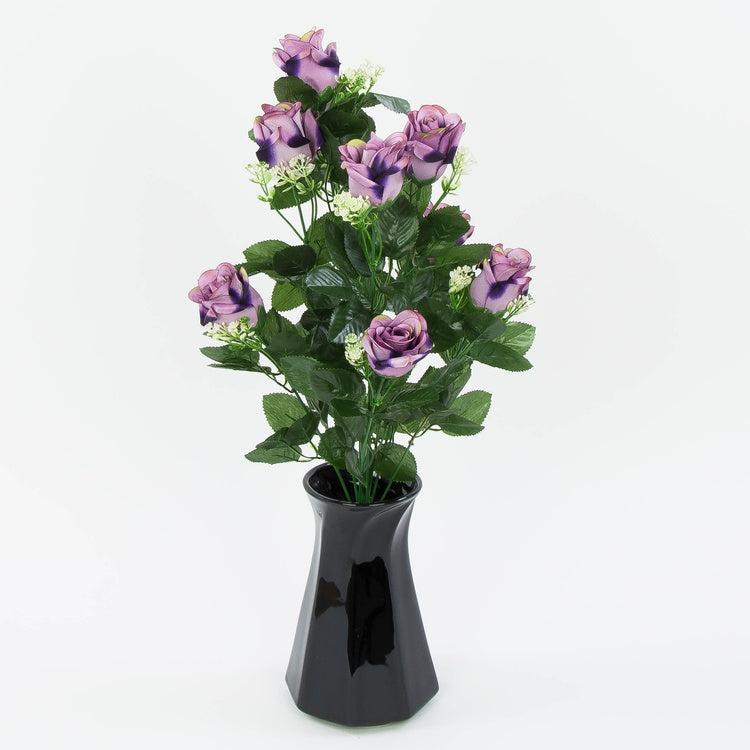 Ruusu silmukimppu x 9 Syksyinen lila/safiirinsininen reuna - Tekokukat.fi