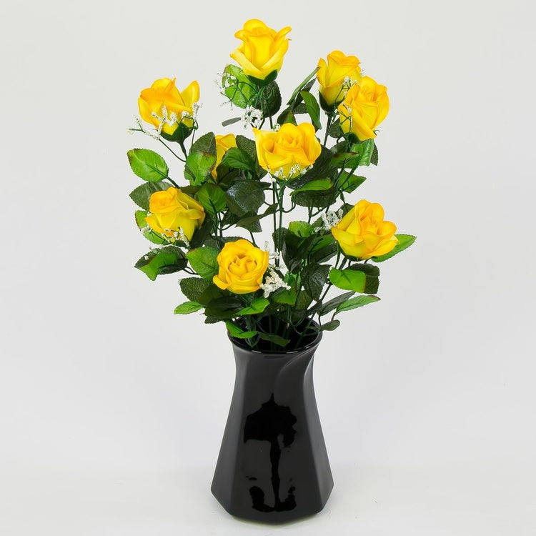 Ruusu silmukimppu x 9 Neonkeltainen - Tekokukat.fi