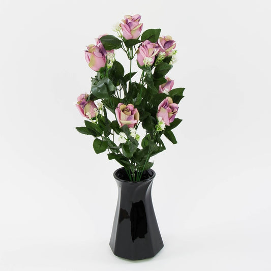 Ruusu silmukimppu x 9 Autumn Pink/Lt. Vihreä - Tekokukat.fi