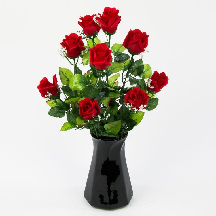 Ruusu silmukimppu x 9 Punainen - Tekokukat.fi