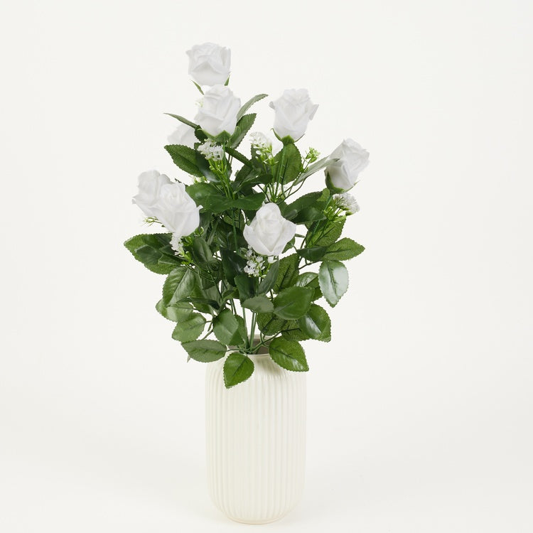 Ruusu silmukimppu x 9 Valkoinen - Tekokukat.fi