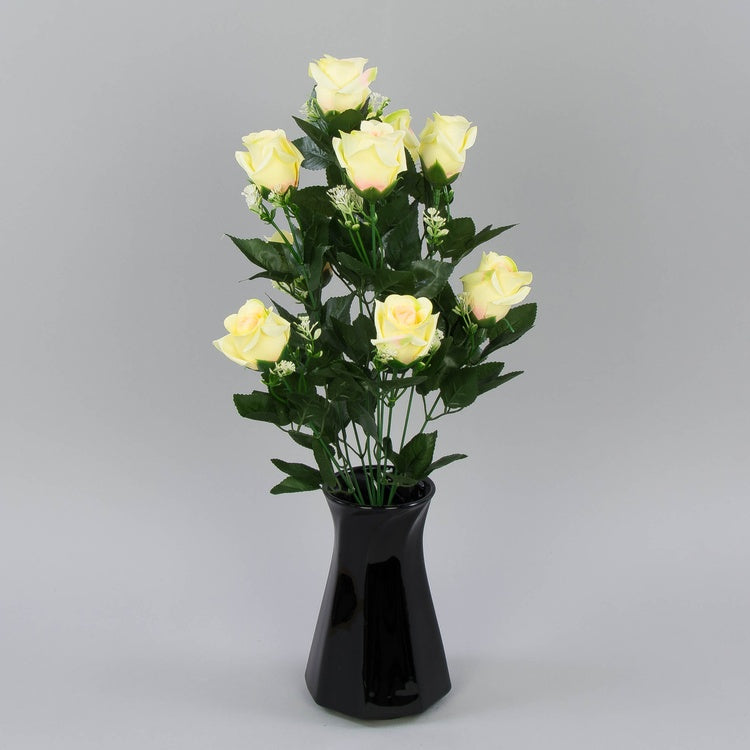 Ruusu silmukimppu x 9 Keltainen/Lt. Vihreä/Lt. Vaaleanpunainen - Tekokukat.fi