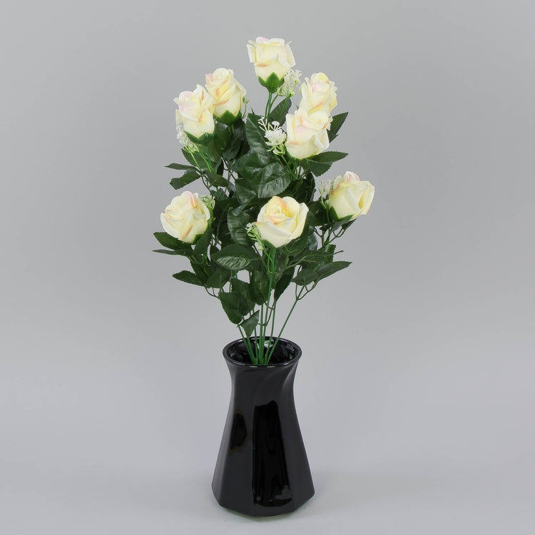 Ruusu silmukimppu x 9 Keltainen/Lutn. Pinkki kosketus - Tekokukat.fi